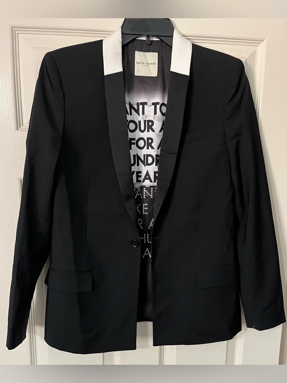 NWOT Each x Other Virgin Wool Tuxedo  Blazer Jacket Robert Montgomery Collab